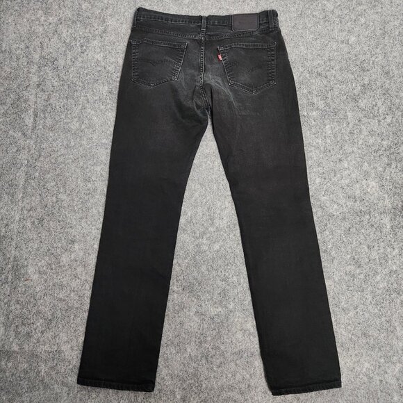 Levis Premium 511 Premium Slim Fit Jeans Men 34x32 Black Denim Faded Mid Rise - Picture 2 of 9